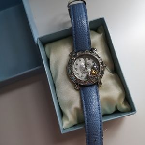 Blue analog butterfly watch